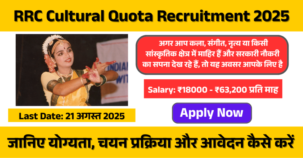 RRC Cultural Quota Recruitment 2025
