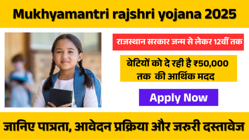 Mukhyamantri rajshri yojana 2025: हर बेटी की शिक्षा-पहचान के लिए सरकार की प्रेरणादायक पहल!